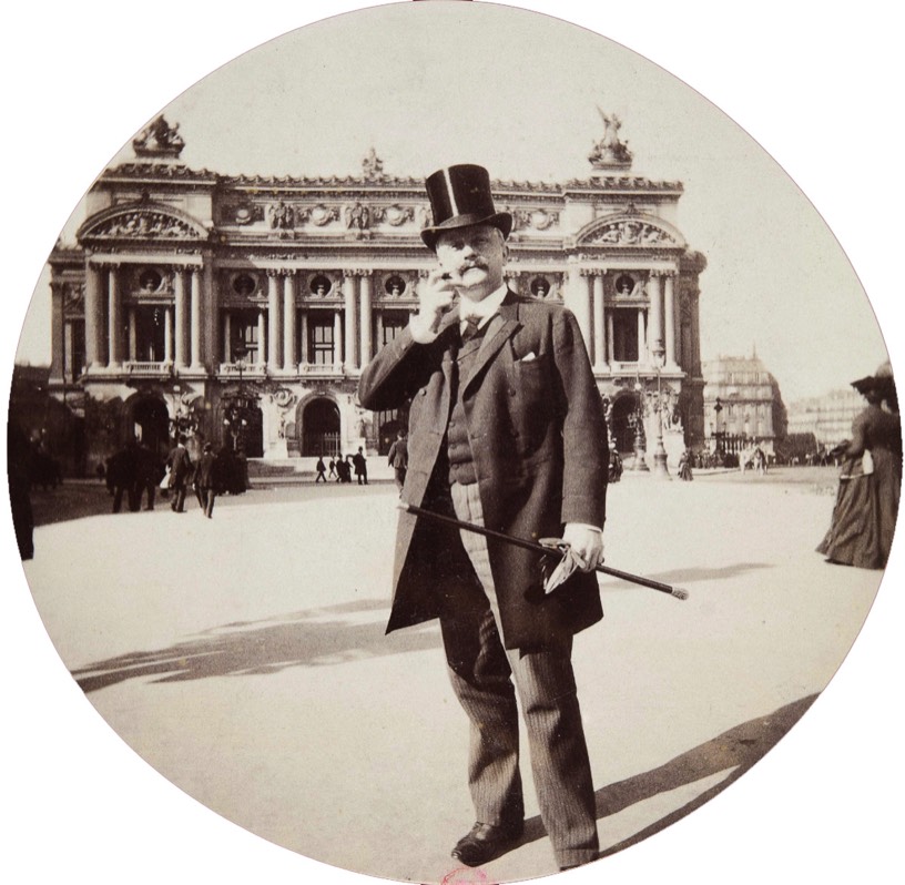 Paul Nadar in front of the Garnier Opera House--Likely taken by George Eastman, 1888-1890