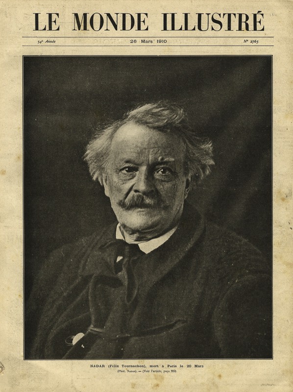 Paul Nadar portrait in Le Monde Illustre - the death of Nadar on March 20, 1910.