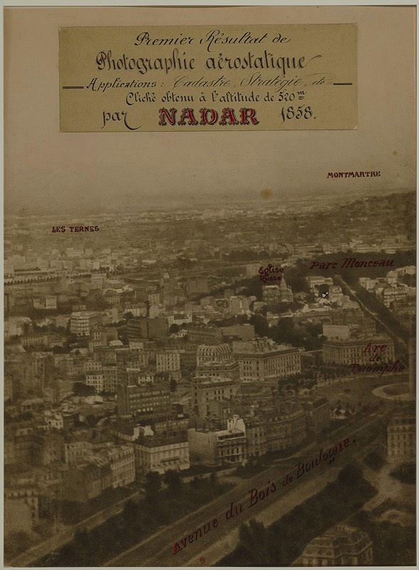 His first aerial photograph, 1855.