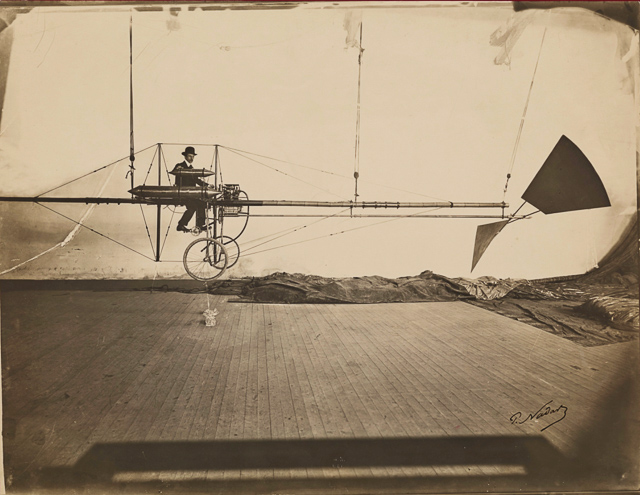 Alberto Santos-Dumont in the cockpit of the Santos-Dumont N°4 dirigible balloon--Paul Nadar, c1900