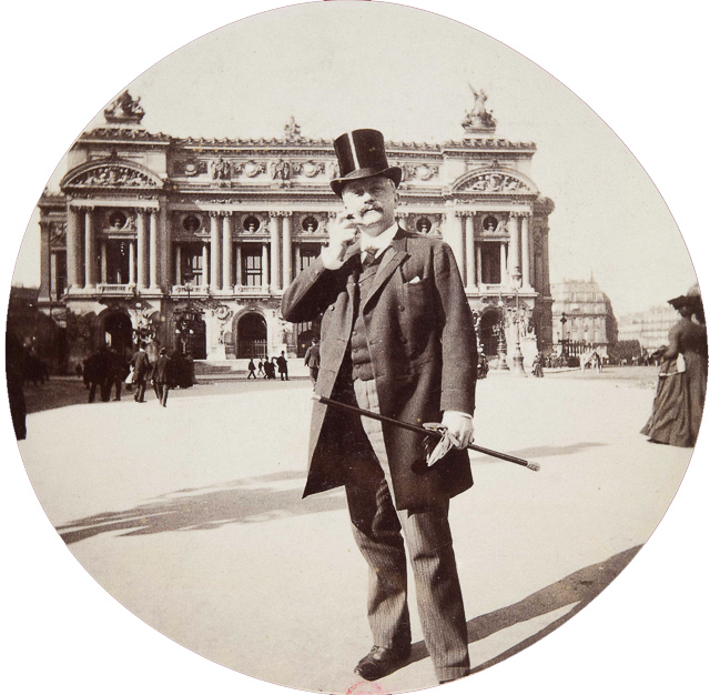 Paul Nadar in front of the Garnier Opera House--Likely taken by George Eastman, 1888-1890