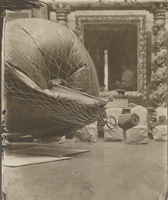 Nadar photographed this model of the Géant so that Adrien could sketch it and make a painting. 1864.