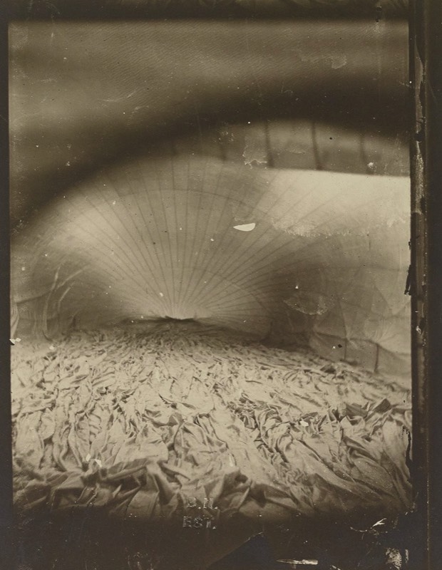 Nadar photographed the interior of the Géant while it was being inflated. 1863-64.