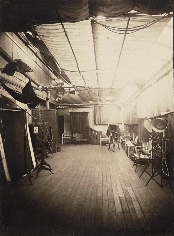 View of the sunlit posing room at 51 Rue d’Anjou--Paul Nadar, around 1910