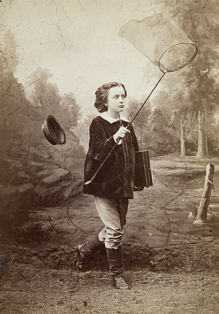 Studio portrait of Paul as butterfly catcher,